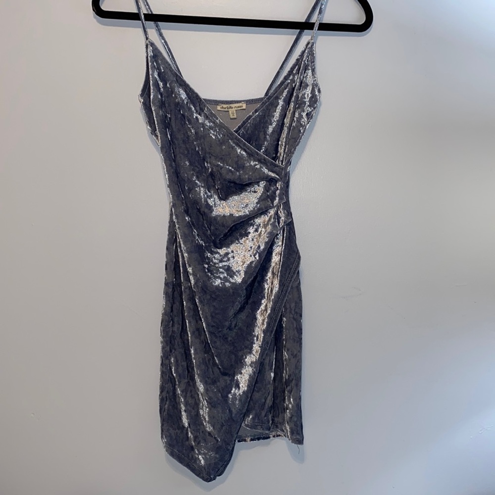 Blue velvet spaghettis strap Charlotte Russe dress